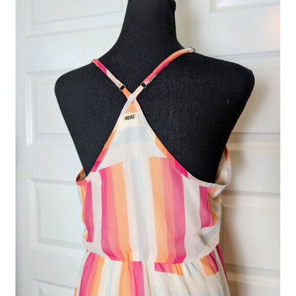 Roxy Dress Size L Colorful Sundress  Adjustable Straps Elastic Waist Lined - Picture 4 of 9